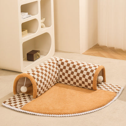 L-Shaped Cat Tunnel Bed