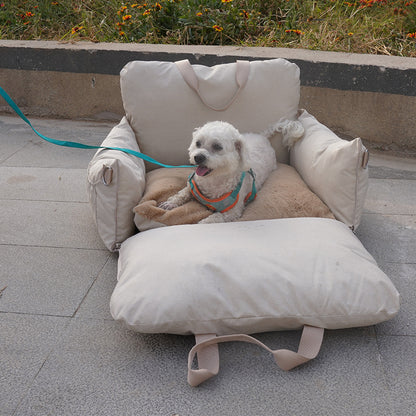 Dog Car Seat with seatbelt - Dog Car Bed