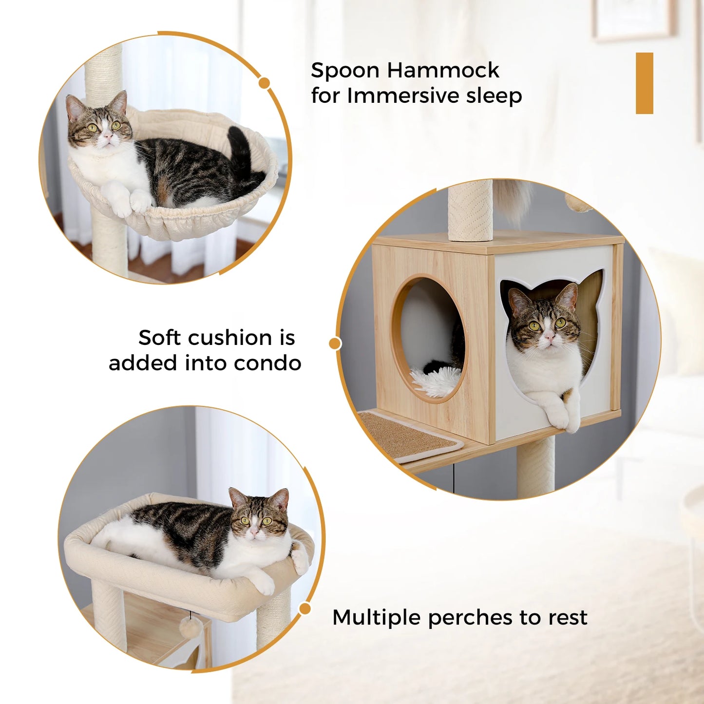 Cat Tree with Litter Box And Cat House Solution