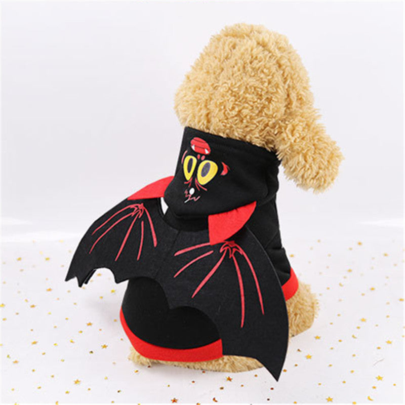 Warm bat wing dog sweater costume, perfect for Halloween fun