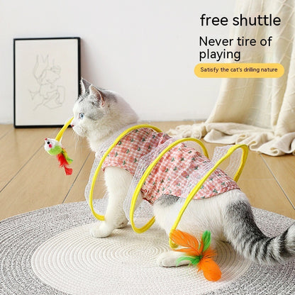 Foldable S-Type Tunnel for Interactive Cat Play