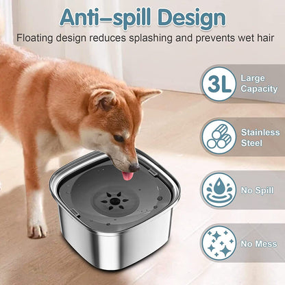 Pet Stainless Steel Water Bowl Large Capacity