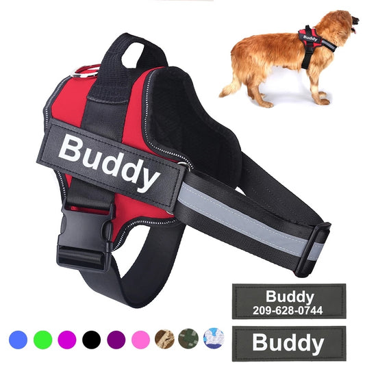 Custom No-Pull Reflective Dog Harness with Patch