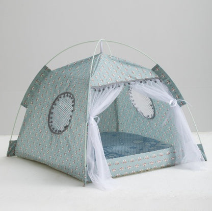 Enclosed Cat Tent Cozy Pet Bed House