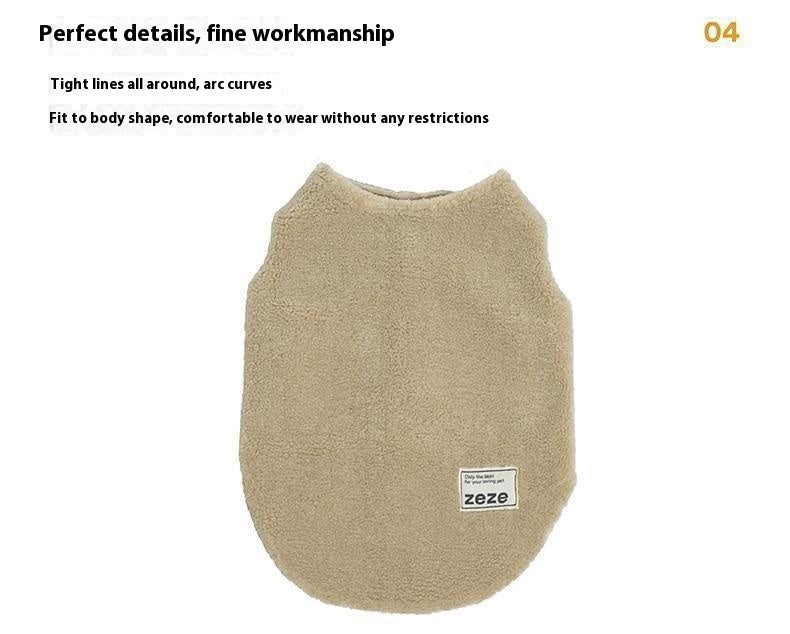 Thickened Fleece-lined Plush Cat Vest