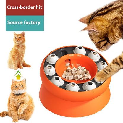 Jigsaw interactive Cat Puzzle Toy Rotating Food Leakage Feeding Bowl