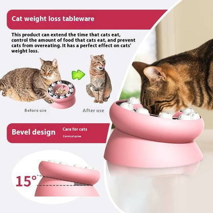 Jigsaw interactive Cat Puzzle Toy Rotating Food Leakage Feeding Bowl