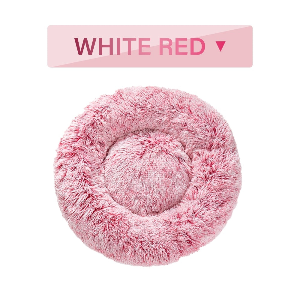 Fluffy Donut Dog Bed Plush & Washable Cushion