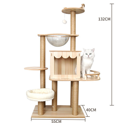 LeFei Capsule Space Crawl Nest Wood Cat Tree Hous