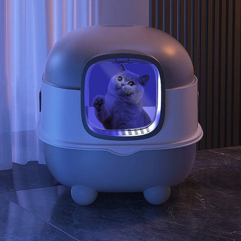 Fully Enclosed Oversized Litter Box with UV Sterilization