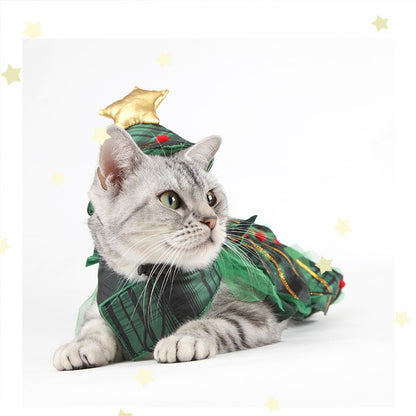 Christmas Tree Cape Cat Costume