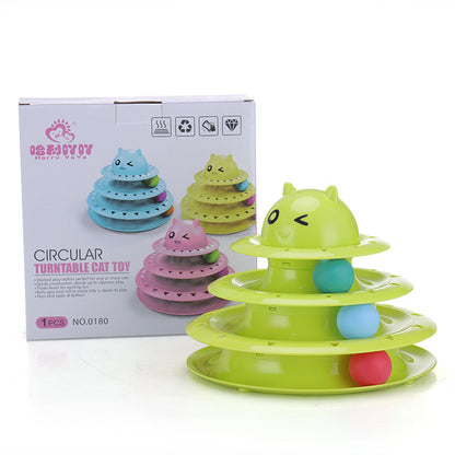 Interactive 3-Level Cat Toy Roller Ball Cat Toy