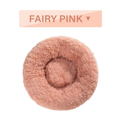 Fluffy Donut Dog Bed Plush & Washable Cushion