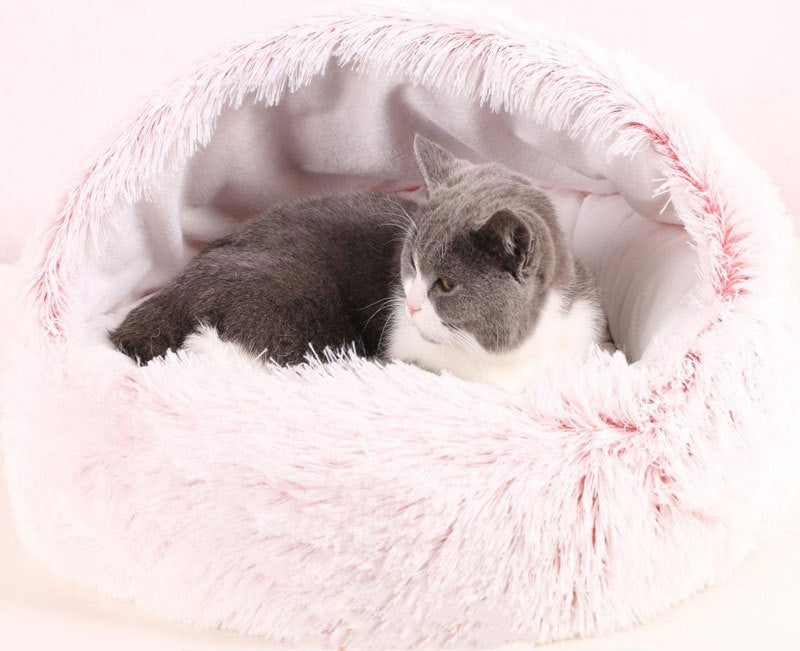 Comfortable Washable Round Shape Winter Bed For Cats