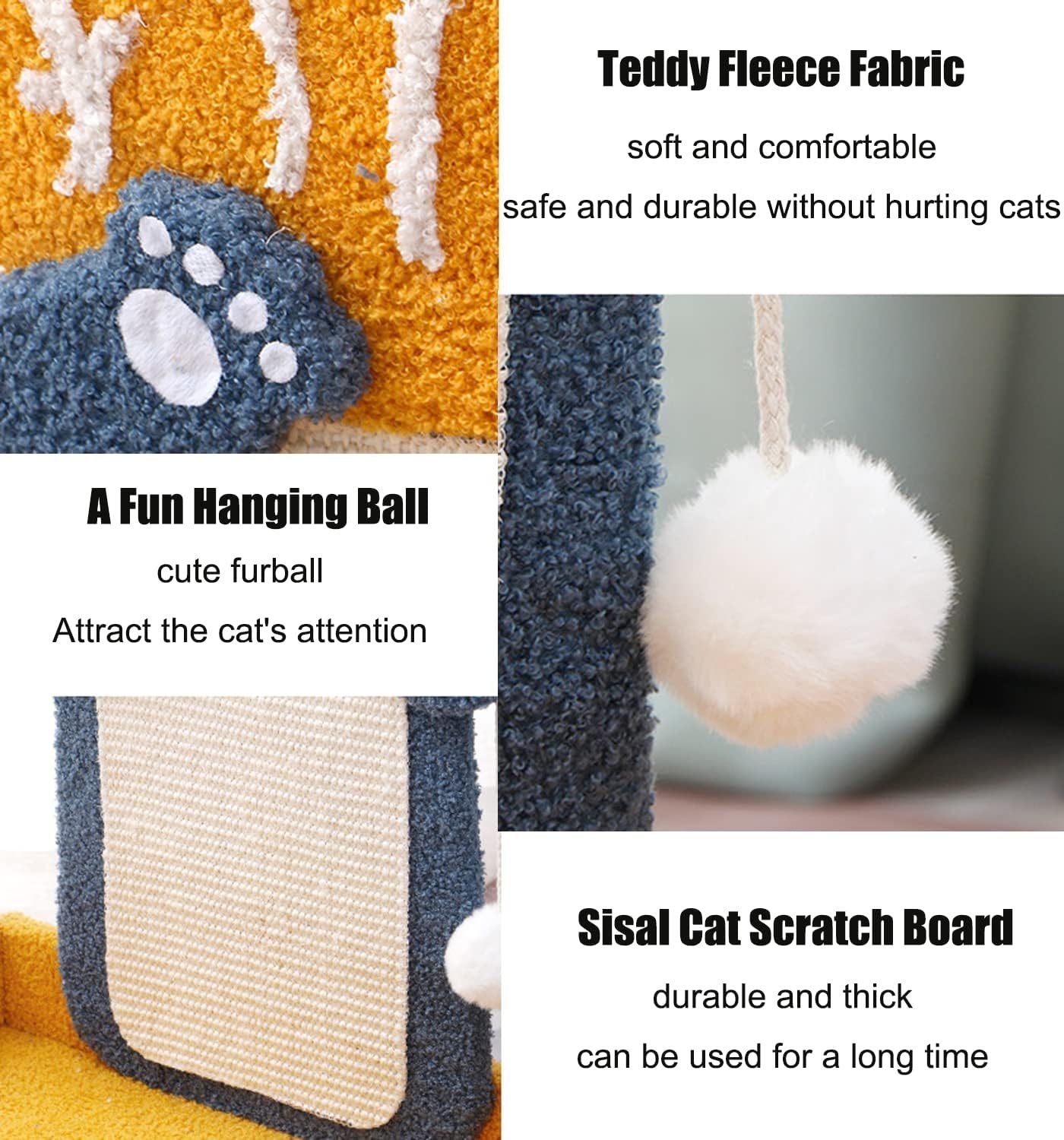 Sisal Cat Scratch Post With Hanging Ball