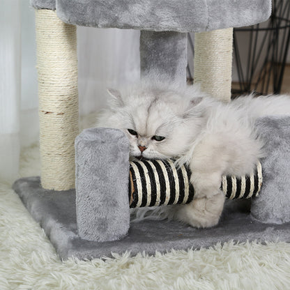 Cat Tree House | Gray Double-Layer with Paw Print