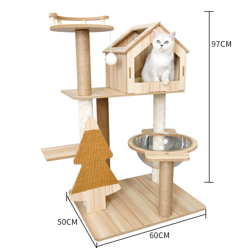 LeFei Capsule Space Crawl Nest Wood Cat Tree Hous