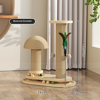 Turntable Solid Wood Cat Scratching Post