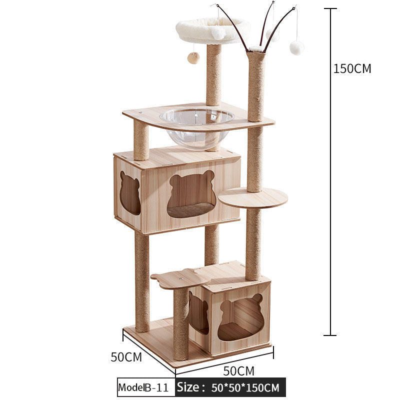 LeFei Capsule Space Crawl Nest Wood Cat Tree Hous