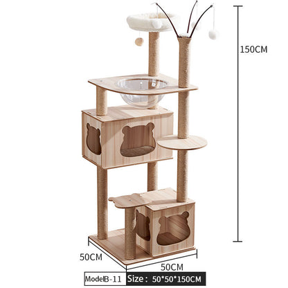 LeFei Capsule Space Crawl Nest Wood Cat Tree Hous