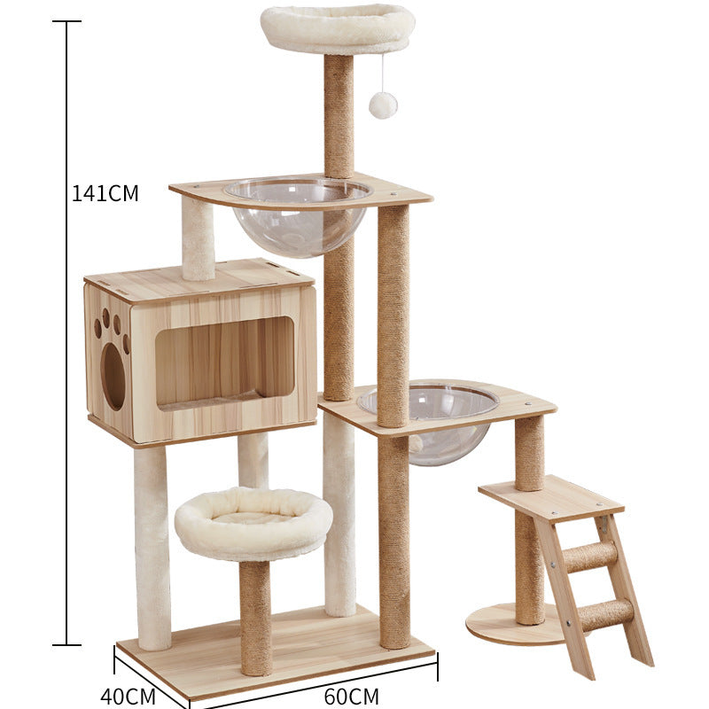 LeFei Capsule Space Crawl Nest Wood Cat Tree Hous