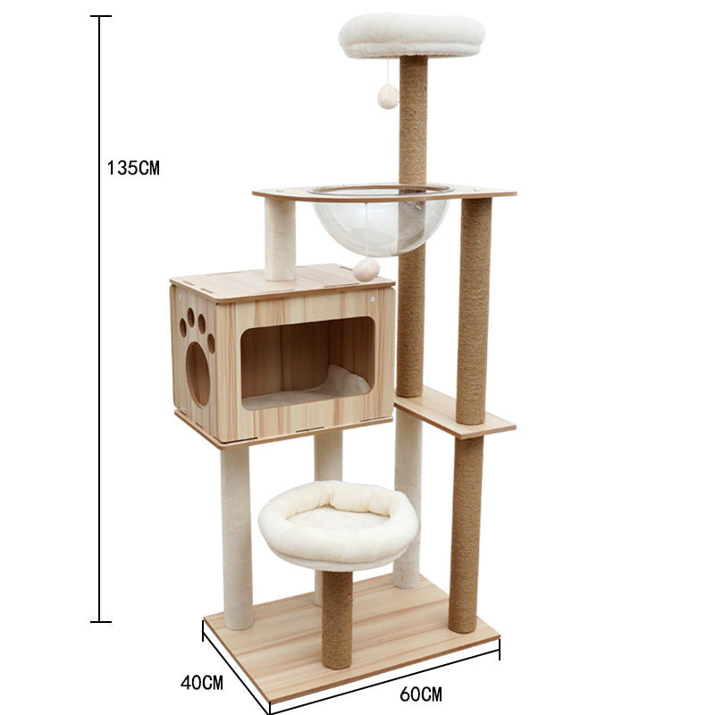 LeFei Capsule Space Crawl Nest Wood Cat Tree Hous