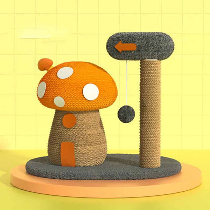 Unique Solid Wood Colorfull Mushroom Cat Tree