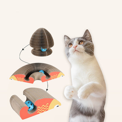 Magic Foldable Cat Scratch Board with Bell