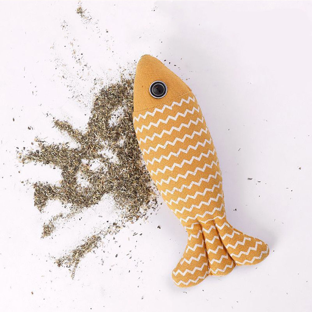 Crinkle Sound Burlap Fish Catnip Toy - kicker Cat Toy