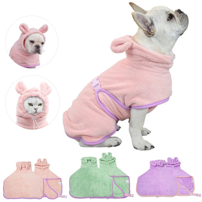 Super Absorbent Dog Bathrobe Microfiber Drying Towel