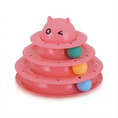 Interactive 3-Level Cat Toy Roller Ball Cat Toy