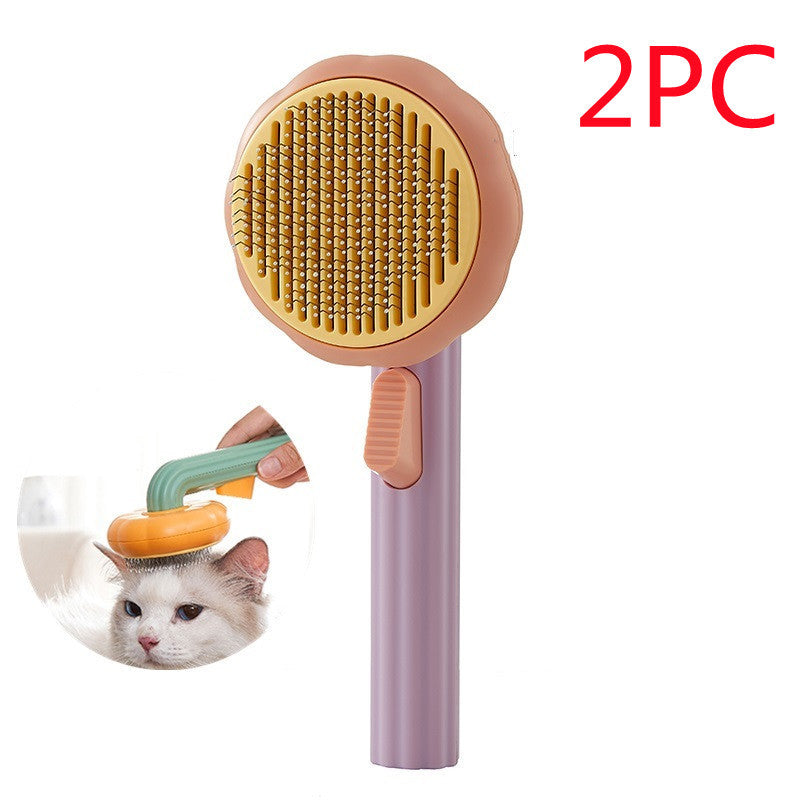 Self-Cleaning Hand-Held Steel Wire Cat Brush