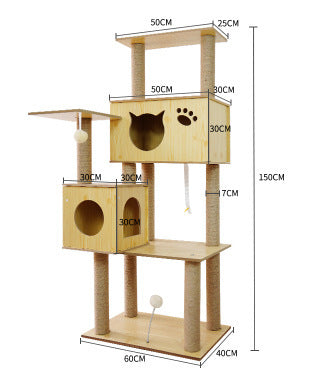 LeFei Capsule Space Crawl Nest Wood Cat Tree Hous