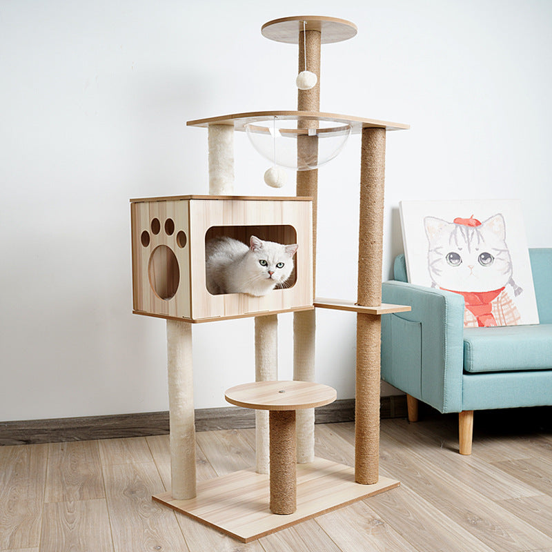 wooden cat tower