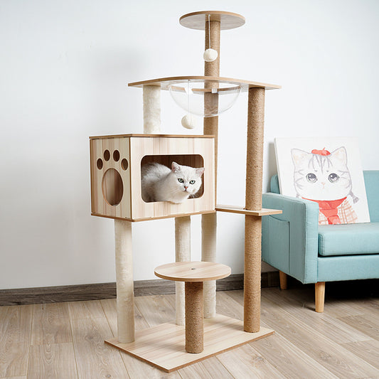 wooden cat tower